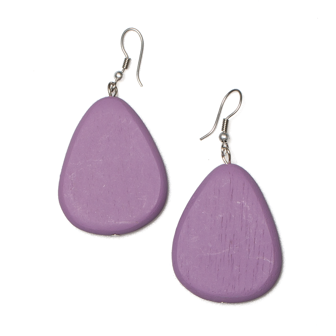 Wooden Pebble Earring