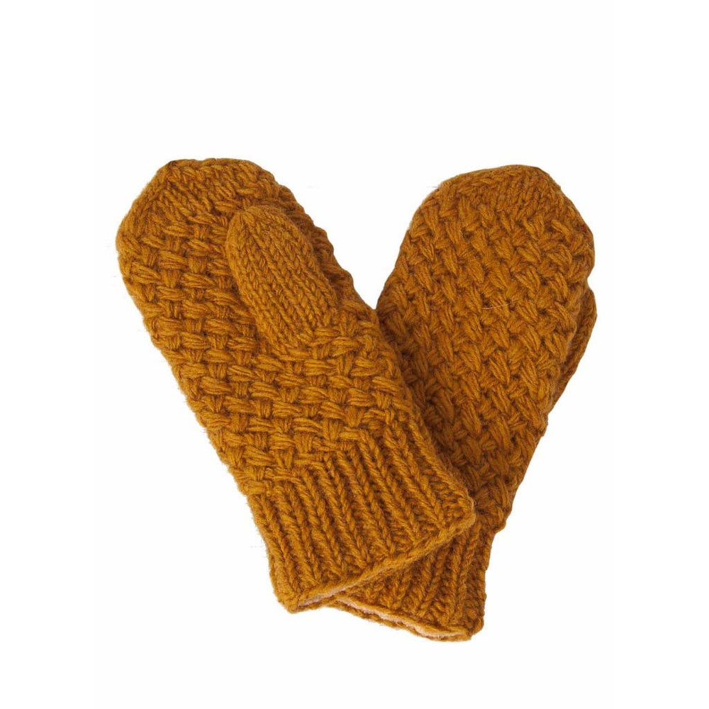 Women's wool hand knit mittens