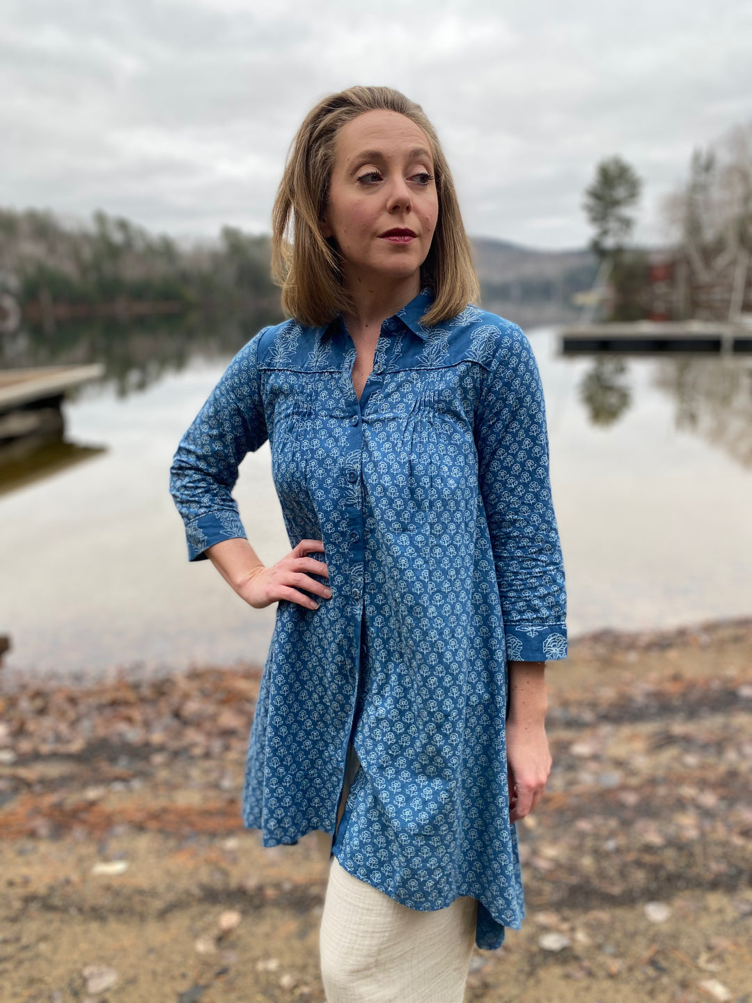 Indigo Posy Tunic