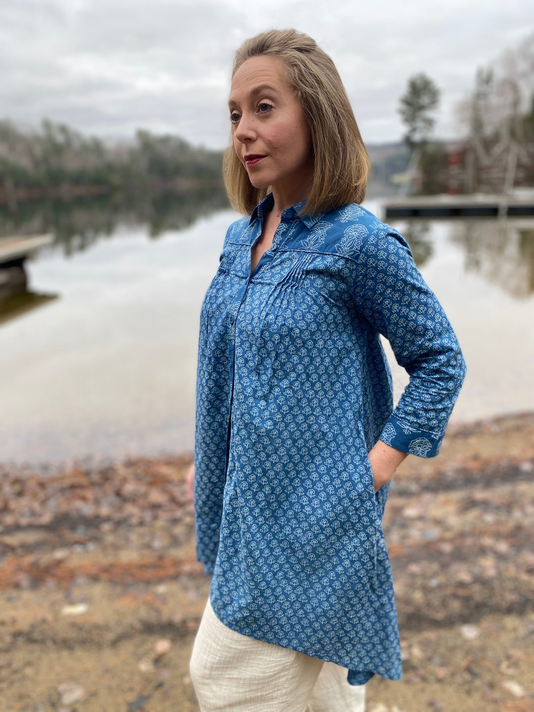 Indigo Posy Tunic