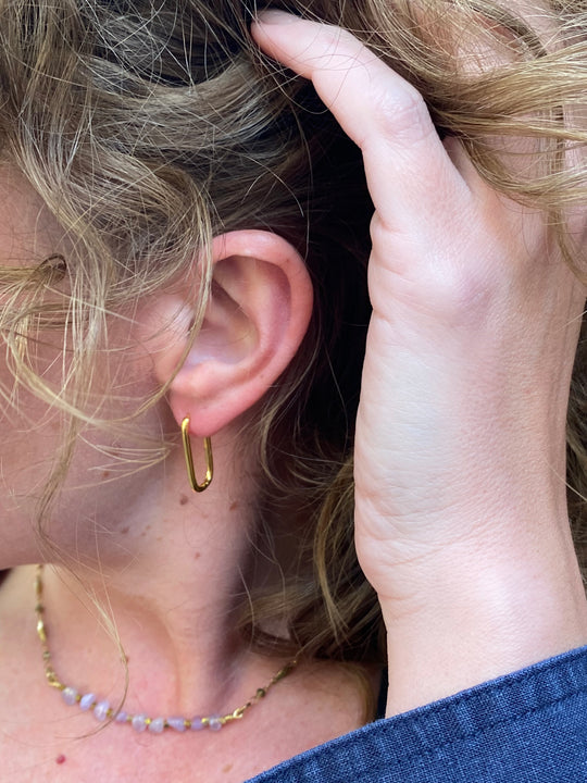 Everyday Paperclip Style Hoop Earrings