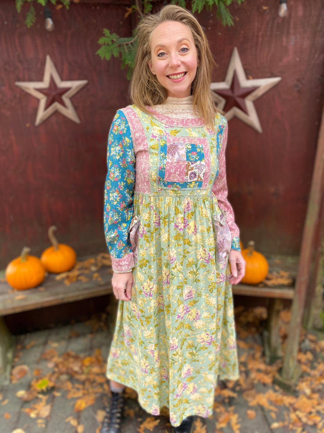 Gentle Autumn Patchwork Dress