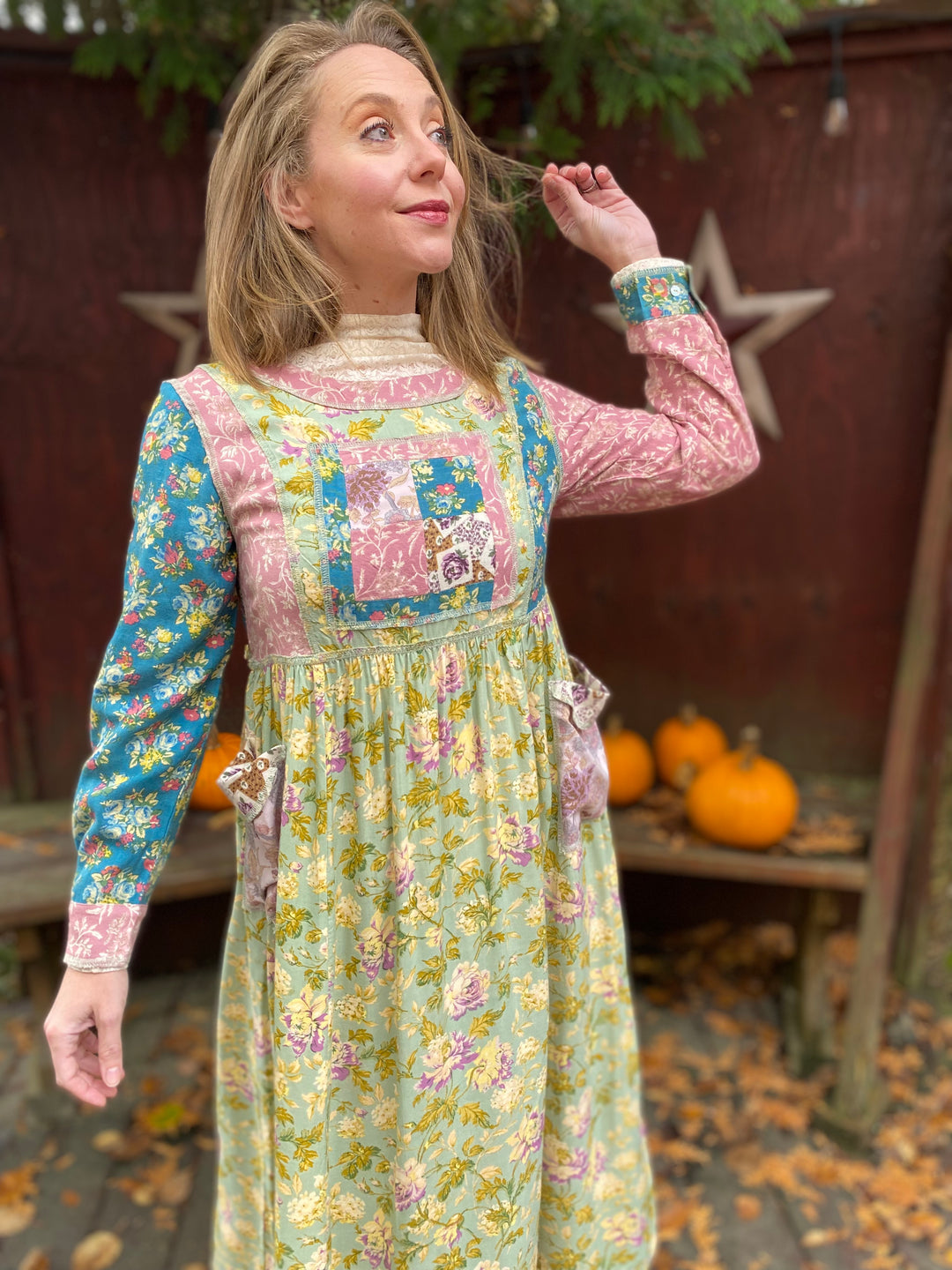 Gentle Autumn Patchwork Dress