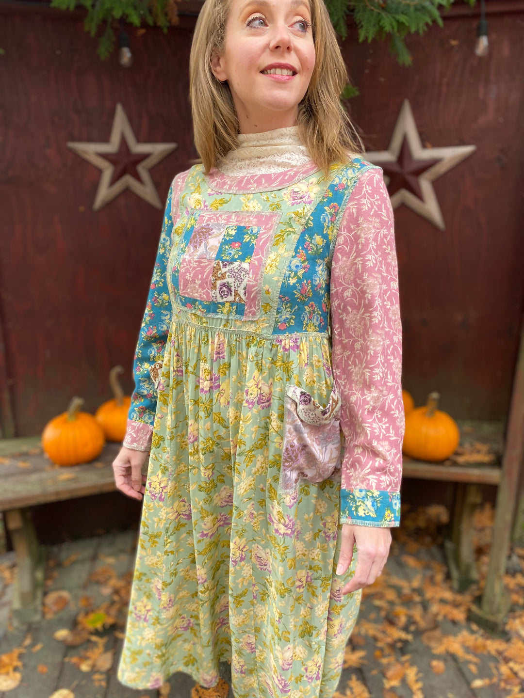 Gentle Autumn Patchwork Dress