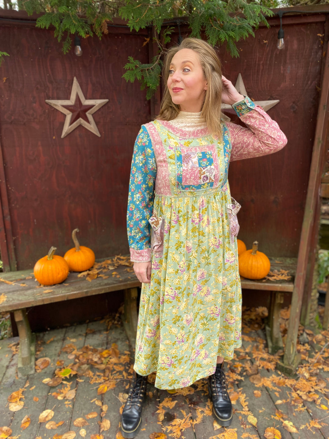 Gentle Autumn Patchwork Dress