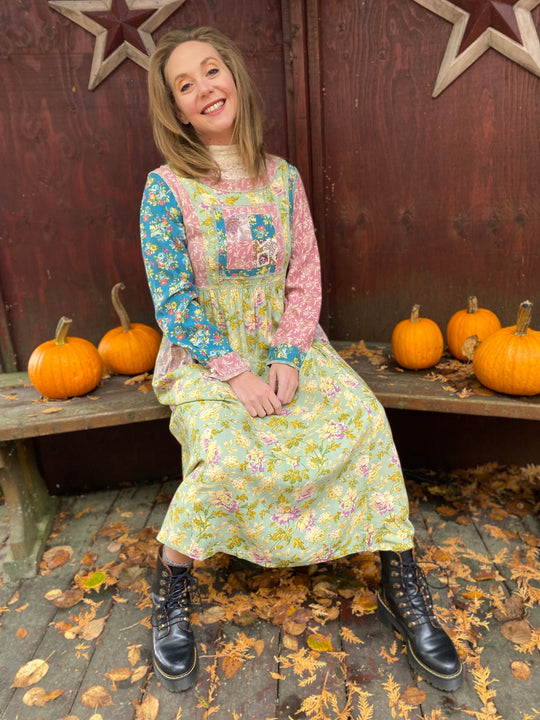 Gentle Autumn Patchwork Dress