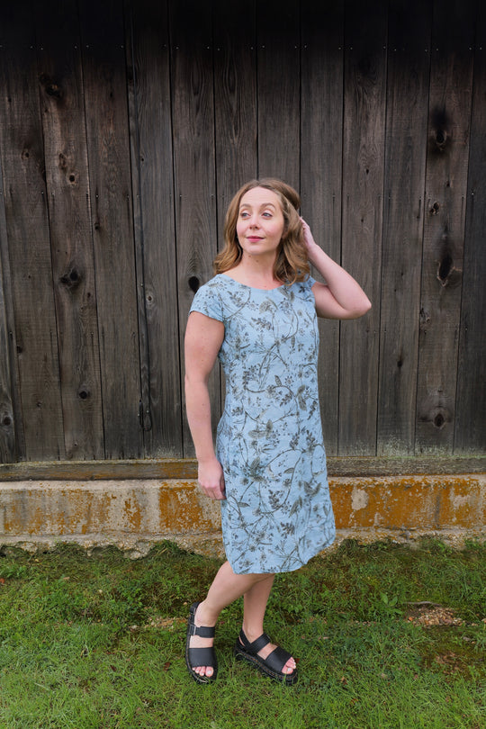 French Linen Dress - Powder Blue