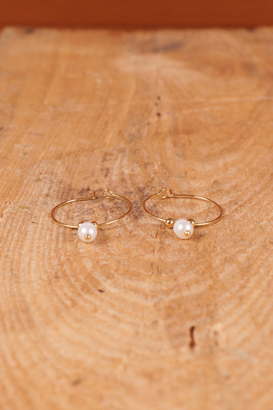 Hoop & Pearl Earrings