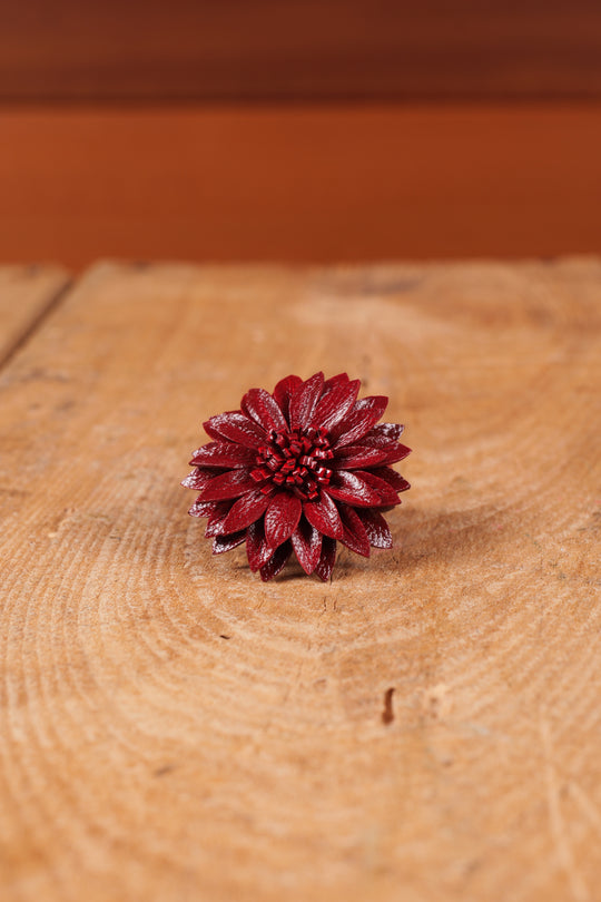 Leather Flower Ring