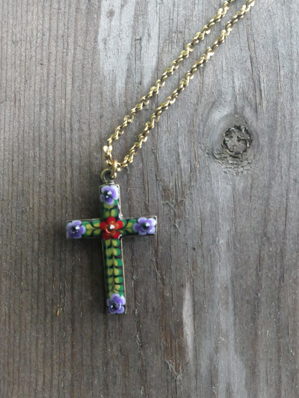 Garden Cross Necklace