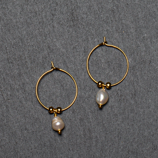 Hoop & Pearl Earrings