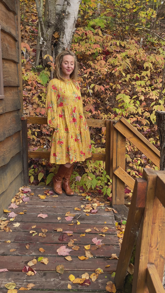 Lisbon Rose Short Dress - Ochre